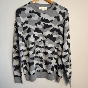 Frederik Anderson Mens Urban Camouflage Sweater Long Sleeve Crewneck Gray Size L